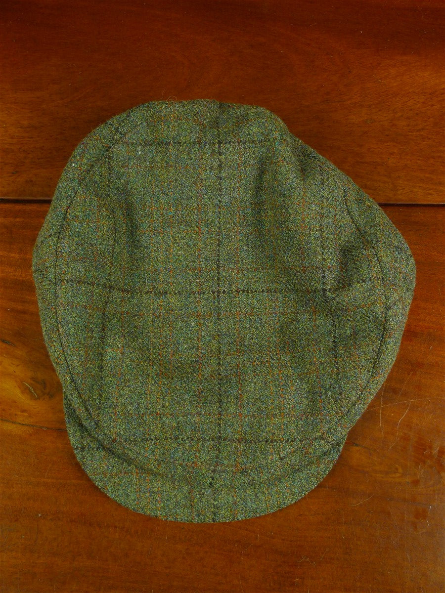 26/0878 vintage british green wp check tweed flat cap for country pursuits / vintage revivals 63 cms