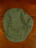 26/0878 vintage british green wp check tweed flat cap for country pursuits / vintage revivals 63 cms