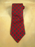 26/0898 vintage gieves savile row red / blue & green diamond pattern silk tie