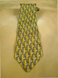 26/0900 immaculate ermenegildo zegna yellow art-deco pattern silk tie