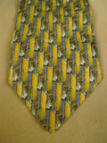26/0900 immaculate ermenegildo zegna yellow art-deco pattern silk tie
