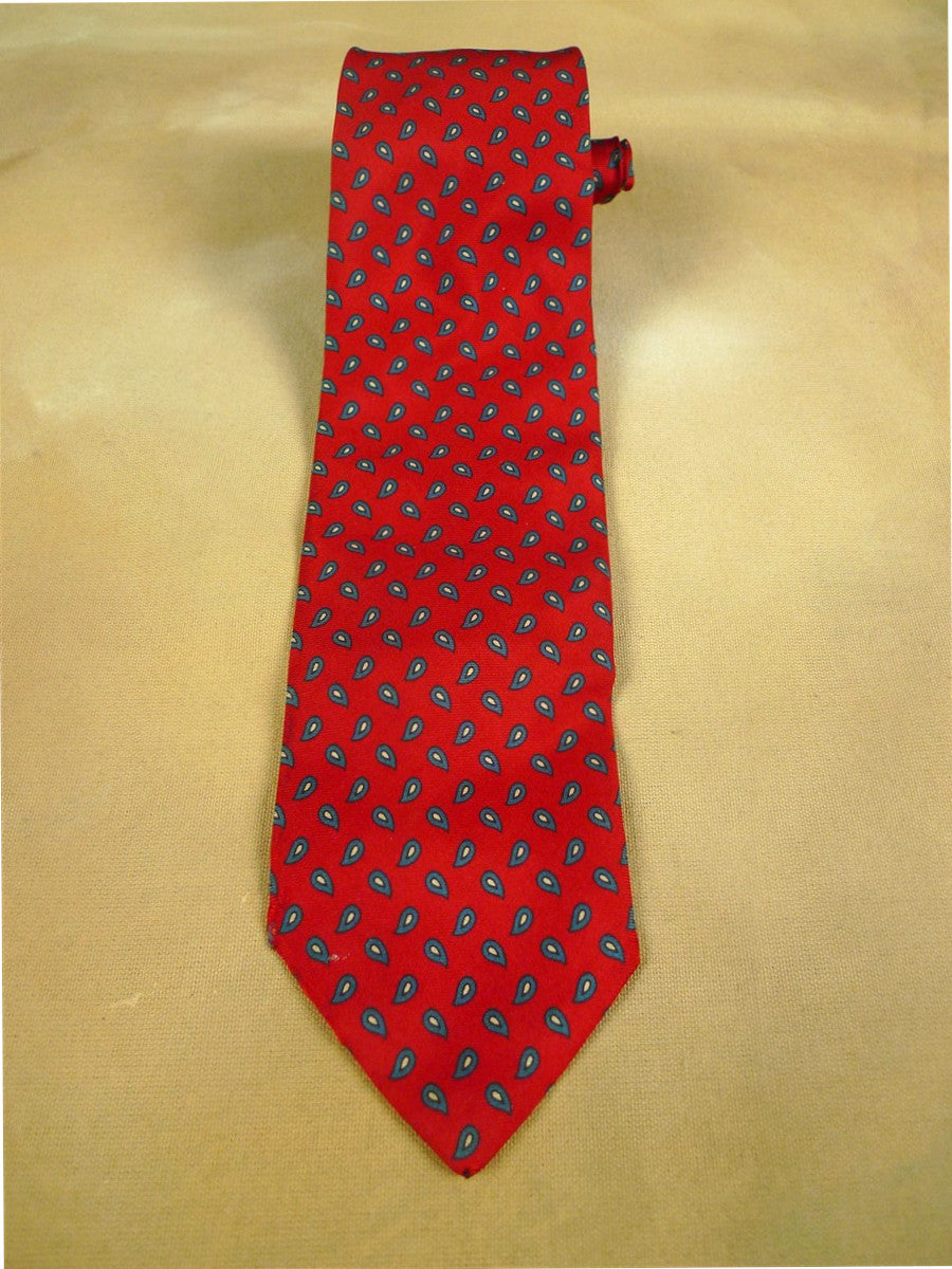 26/0901 vintage john comfort london red / blue paisley pattern silk tie