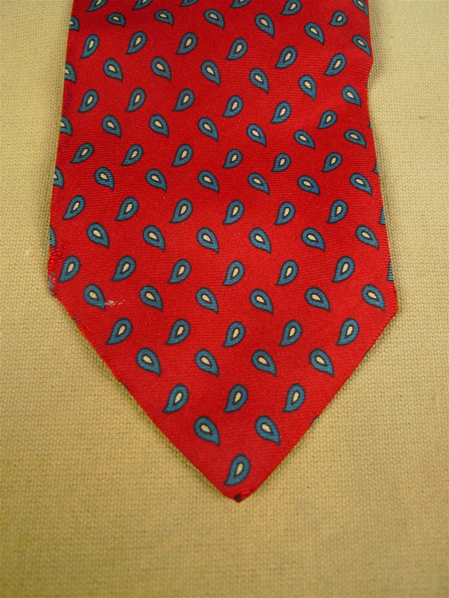 26/0901 vintage john comfort london red / blue paisley pattern silk tie