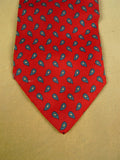 26/0901 vintage john comfort london red / blue paisley pattern silk tie