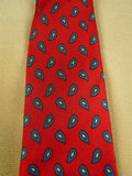 26/0901 vintage john comfort london red / blue paisley pattern silk tie