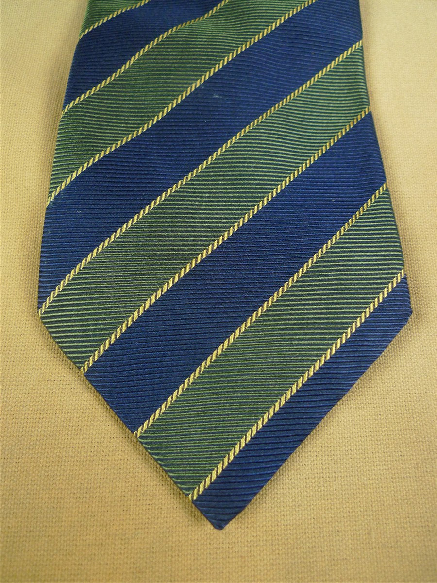 26/0895 vintage daks dd squadron blue / green striped silk repp tie