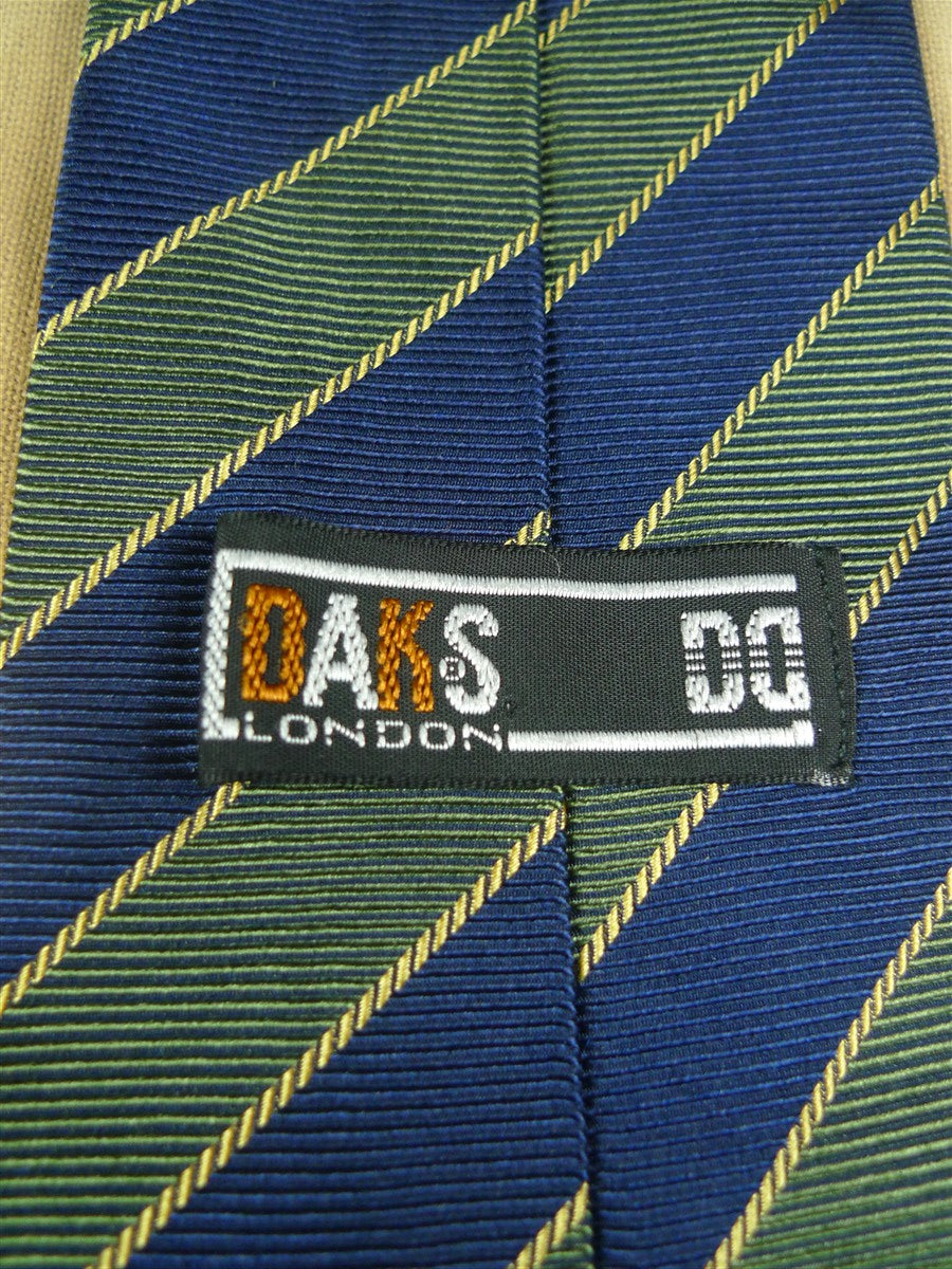 26/0895 vintage daks dd squadron blue / green striped silk repp tie