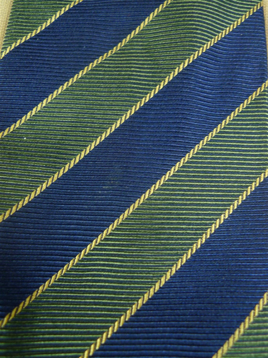 26/0895 vintage daks dd squadron blue / green striped silk repp tie