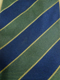 26/0895 vintage daks dd squadron blue / green striped silk repp tie