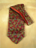 26/0893 genuine vintage silk & irish tweed red / bronze paisley pattern cravat for vintage revivals