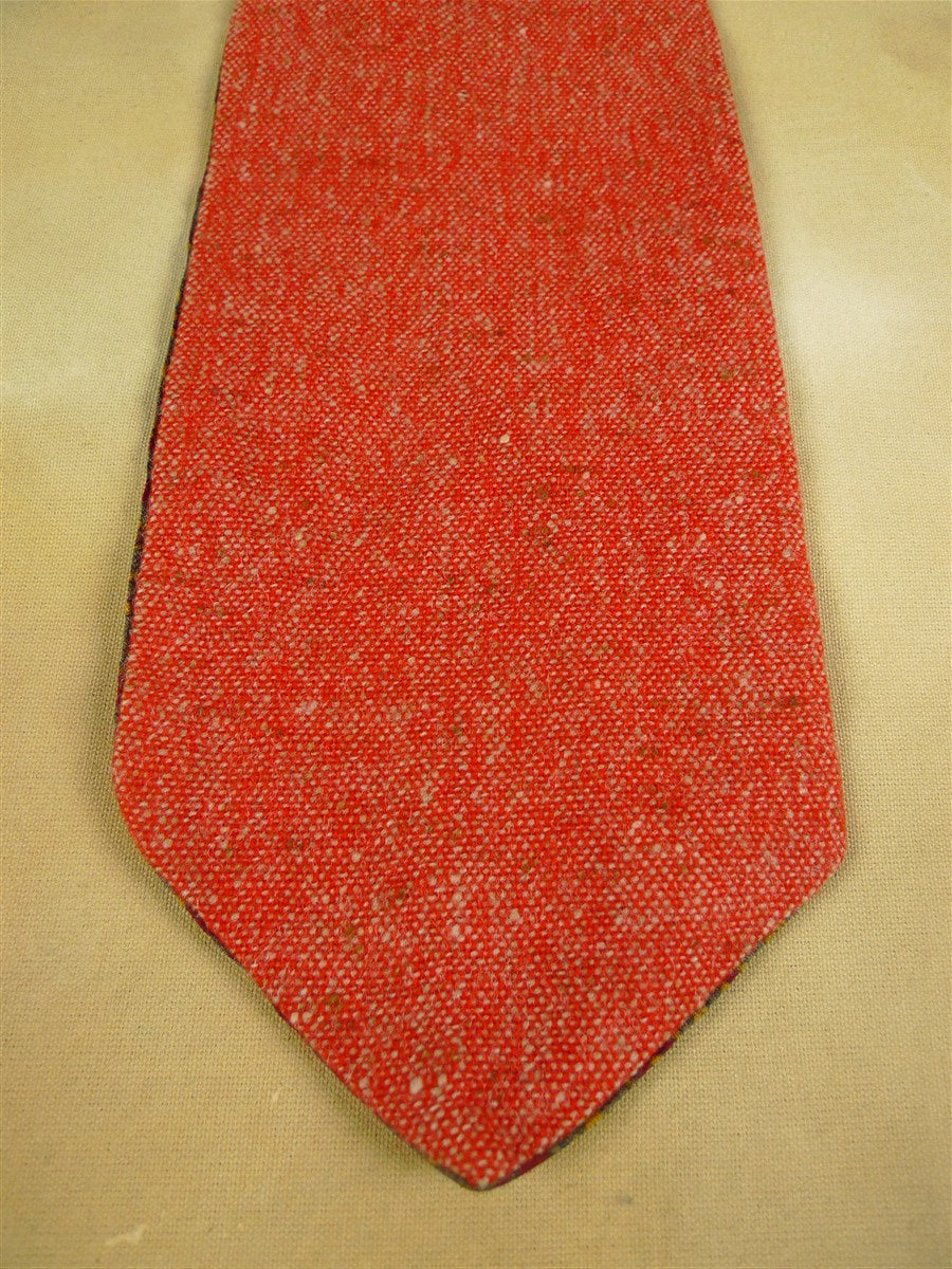 26/0893 genuine vintage silk & irish tweed red / bronze paisley pattern cravat for vintage revivals