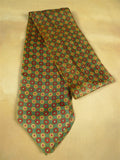 26/0891 genuine vintage rayon silk green / red scarf for vintage revivals