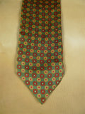 26/0891 genuine vintage rayon silk green / red scarf for vintage revivals