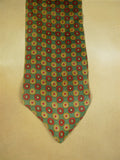 26/0891 genuine vintage rayon silk green / red scarf for vintage revivals