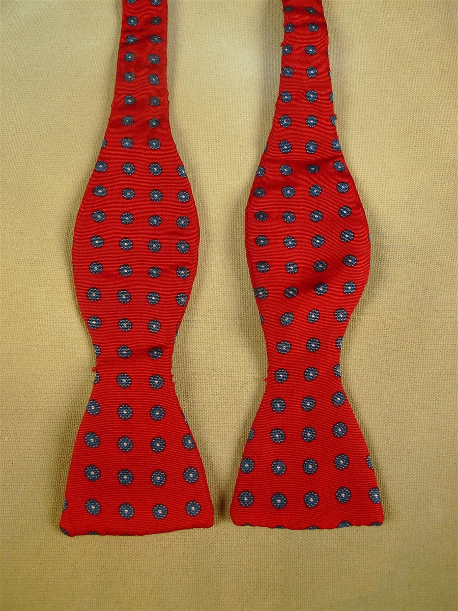 26/0885 vintage silk red / blue pattern bow tie