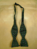 26/0887 vintage silk green / brown & blue paisley pattern bow tie