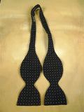 26/0890 vintage silk black / white polka dot pattern bow tie