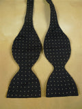 26/0890 vintage silk black / white polka dot pattern bow tie