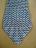 26/0906 immaculate salvatore ferragamo pale blue link pattern silk tie (rrp £200)