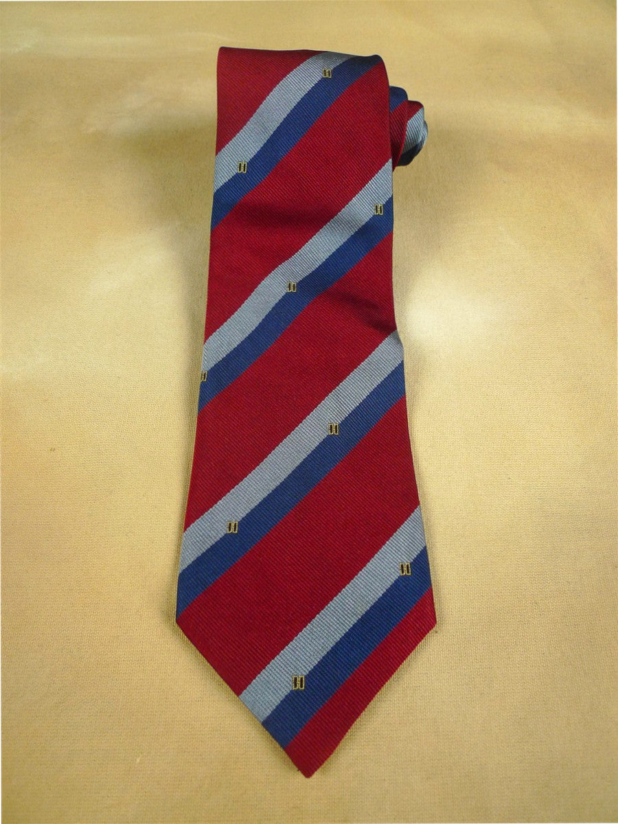 26/0905 immaculate vintage daks dd squadron red / blue & grey repp stripe pattern silk tie