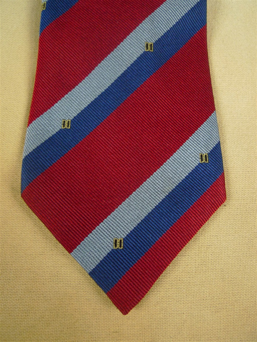 26/0905 immaculate vintage daks dd squadron red / blue & grey repp stripe pattern silk tie