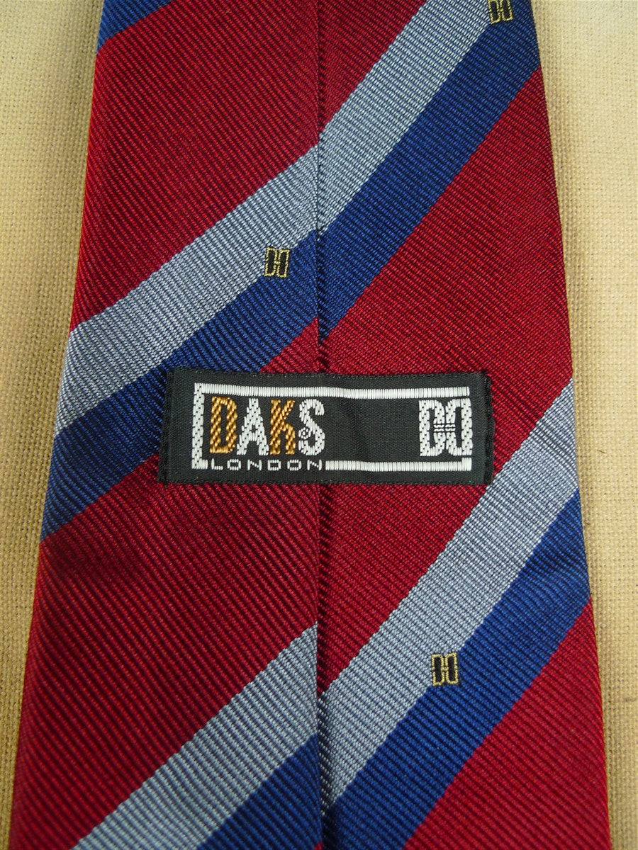 26/0905 immaculate vintage daks dd squadron red / blue & grey repp stripe pattern silk tie