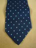 26/0902 immaculate vintage jermyn street navy / royal blue polka dot pattern silk tie