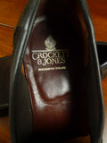 26/0908 beautiful crockett & jones chocolate brown suede apron loafer shoe uk 9 e