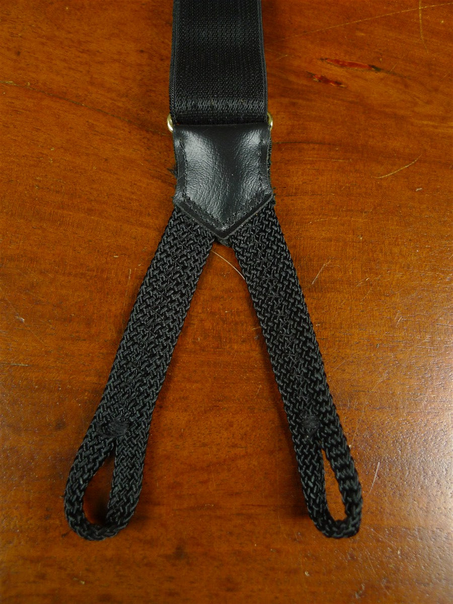 26/0920 immaculate vintage woven black evening dress braces w/ rope ends