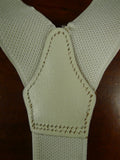 26/0909 vintage ivory white woven evening dress braces w/ white leather ends