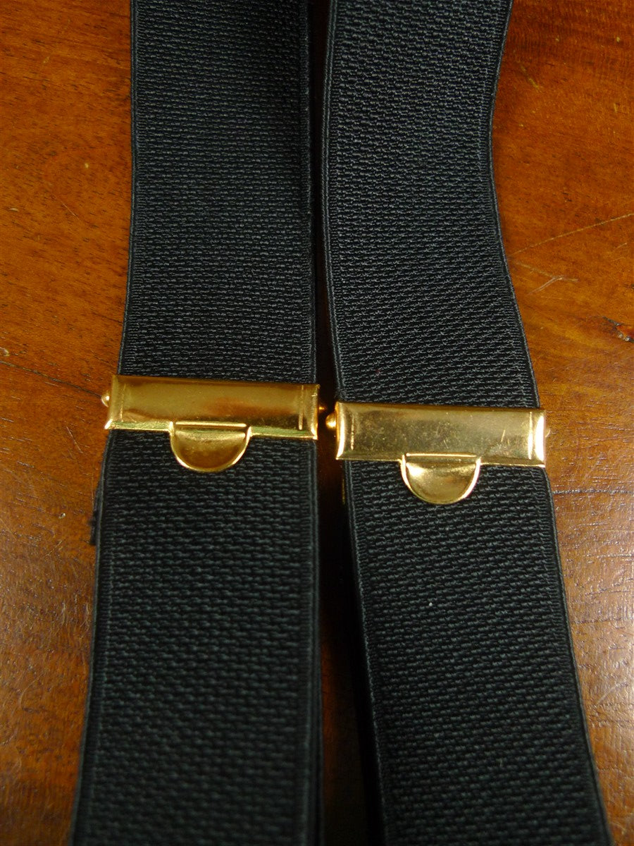 26/0910 vintage black woven evening dress braces w/ black rope ends