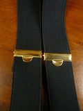 26/0910 vintage black woven evening dress braces w/ black rope ends