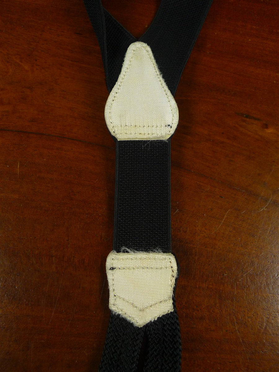 26/0910 vintage black woven evening dress braces w/ black rope ends