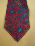 26/0924 immaculate vintage christian dior red & blue pattern silk tie