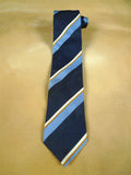 26/0922 new & lingwood navy / royal blue repp stripe silk tie