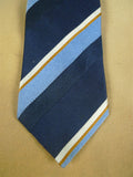 26/0922 new & lingwood navy / royal blue repp stripe silk tie