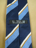 26/0922 new & lingwood navy / royal blue repp stripe silk tie