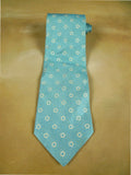 26/0930 venezia italian aqua blue pattern silk tie