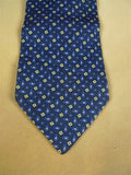 26/0926 vintage gieves & hawkes savile row navy blue / cream pattern silk tie