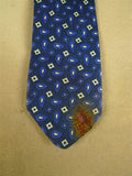 26/0926 vintage gieves & hawkes savile row navy blue / cream pattern silk tie
