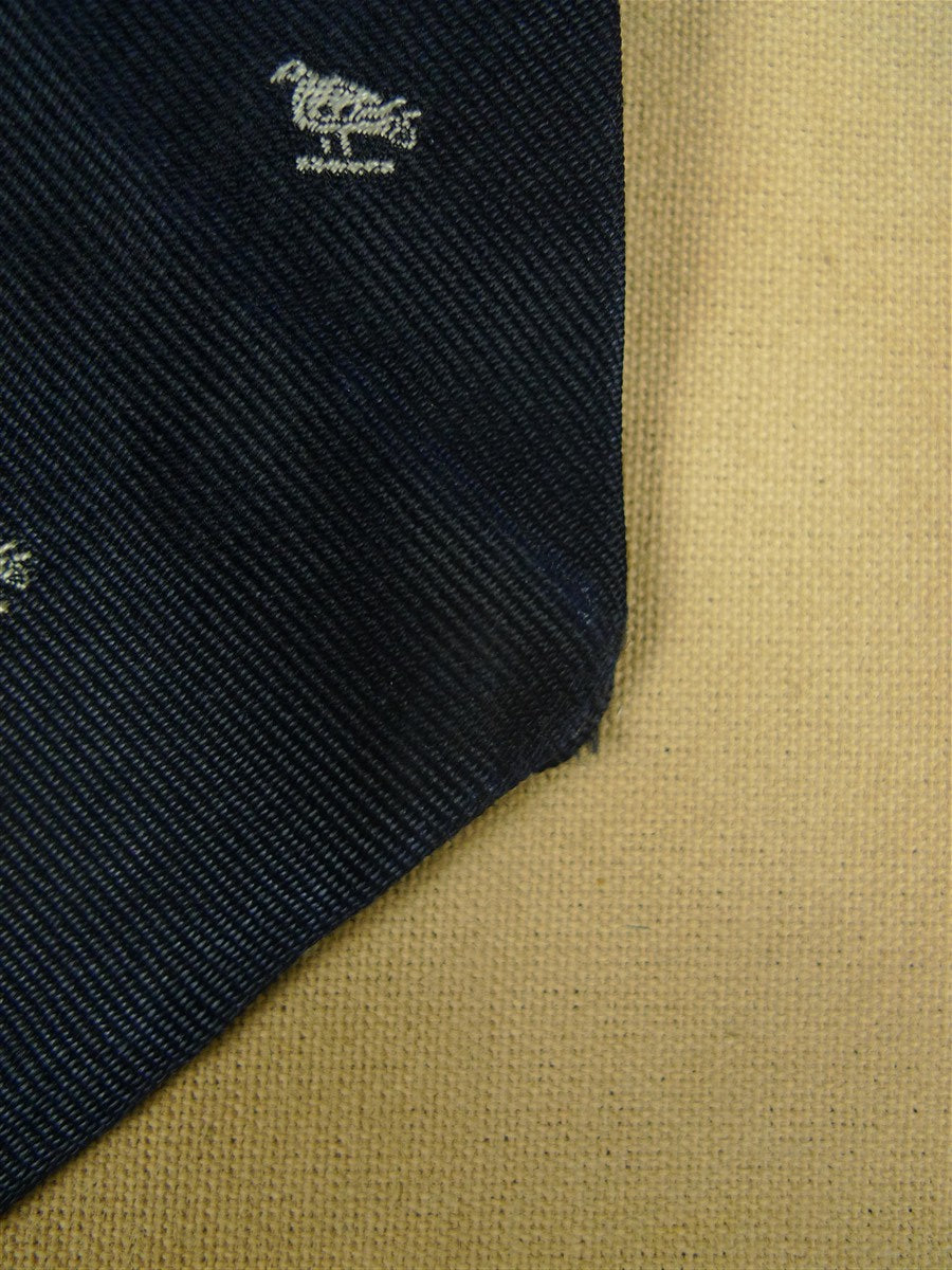 26/0928 vintage 1960s gieves savile row navy blue bird pattern tie for goodwood revival