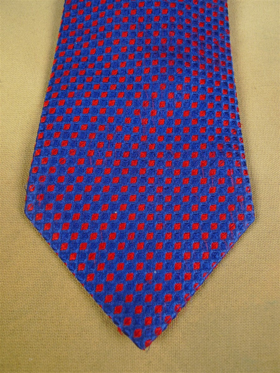 26/0917 turnbull & asser blue / red squares pattern silk tie