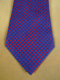 26/0917 turnbull & asser blue / red squares pattern silk tie
