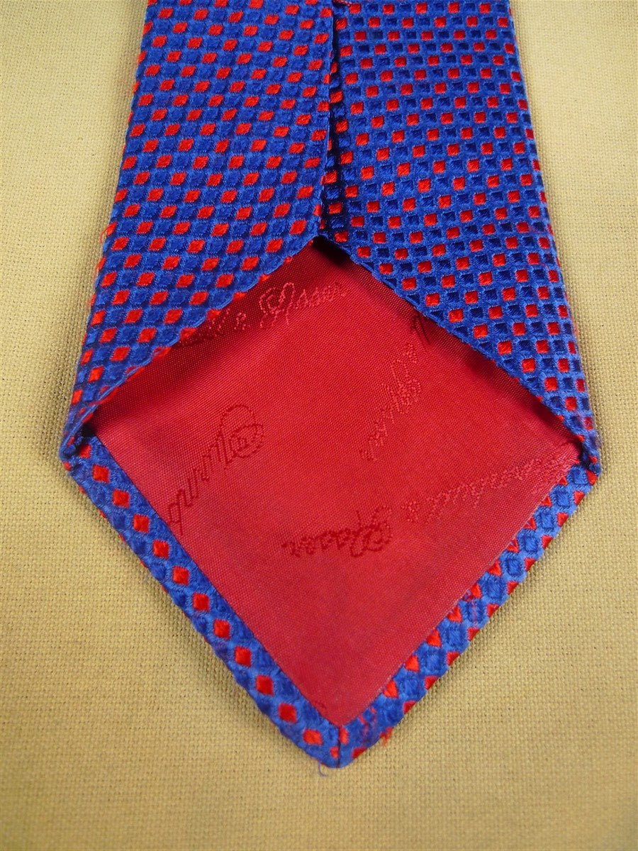 26/0917 turnbull & asser blue / red squares pattern silk tie