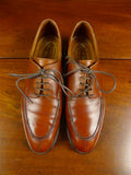 26/0931 george cleverley custom grade brown apron lace-up shoe w/ embroidered bags uk 8.5 e