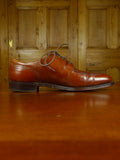 26/0931 george cleverley custom grade brown apron lace-up shoe w/ embroidered bags uk 8.5 e