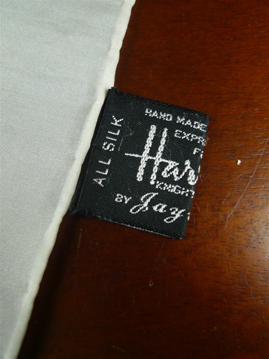 26/0940 vintage harrods ivory white macclesfield silk pocket square