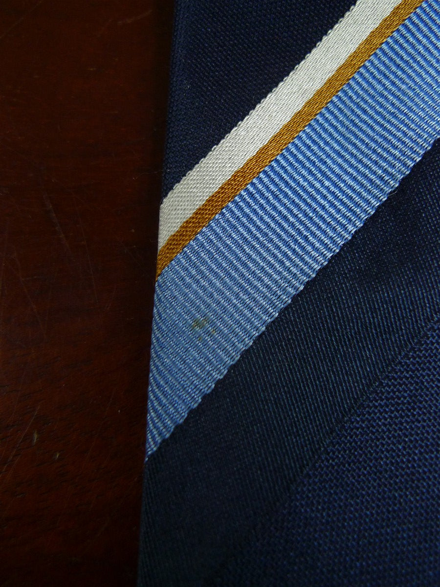 26/0922 new & lingwood navy / royal blue repp stripe silk tie