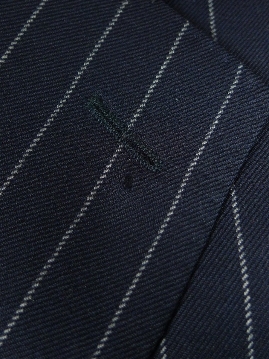 26/0935 vintage gieves & hawkes savile row navy blue rope-stripe wool suit 43 regular to long