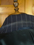 26/0935 vintage gieves & hawkes savile row navy blue rope-stripe wool suit 43 regular to long
